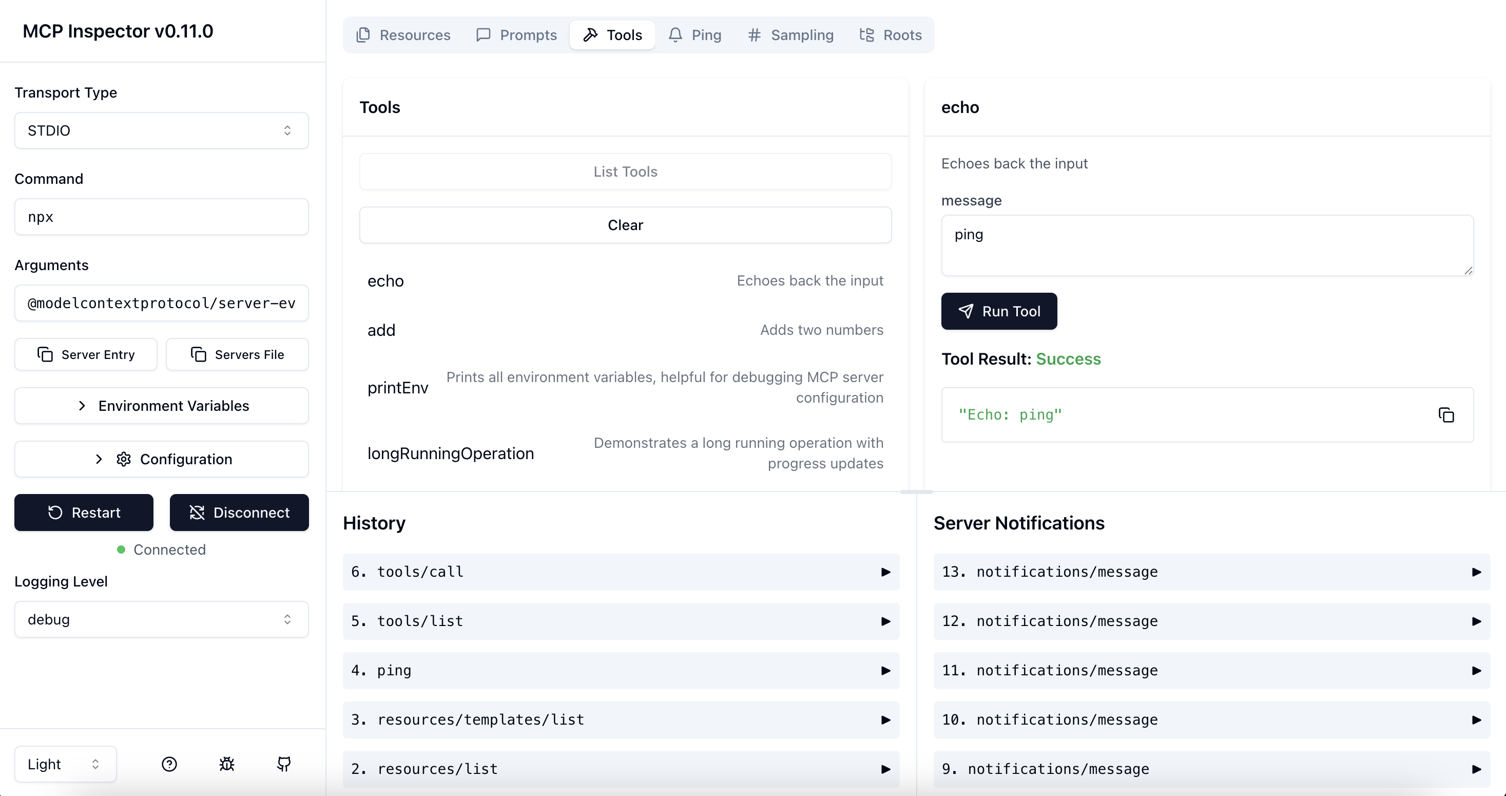 MCP Inspector Screenshot